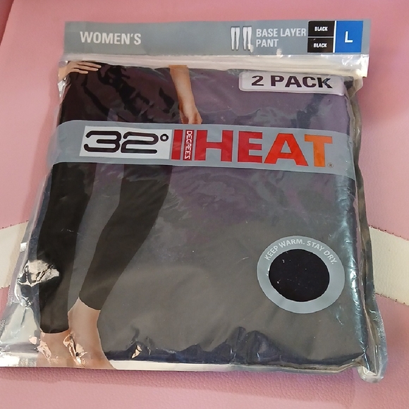 32 Degrees Women's Black Base Layer Leggings - 2 Pack - Picture 1 of 6